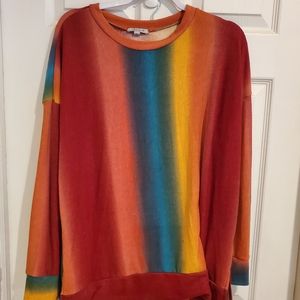 White Birch NWOT Rainbow long Sleeve soft shirt